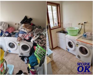 Laundry before and after
